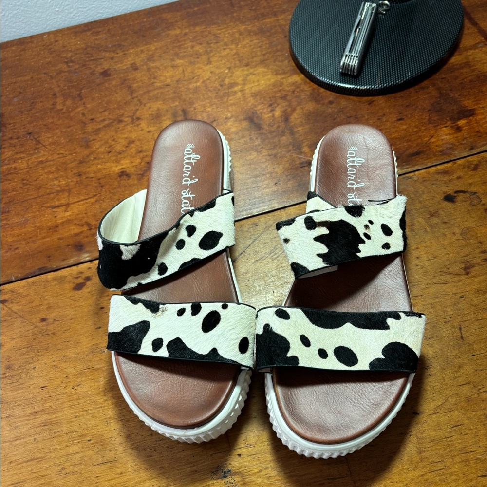 Cow Print Altrd state platform sandals